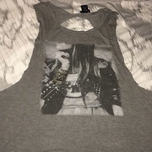 Grey Tank Top with Open Back